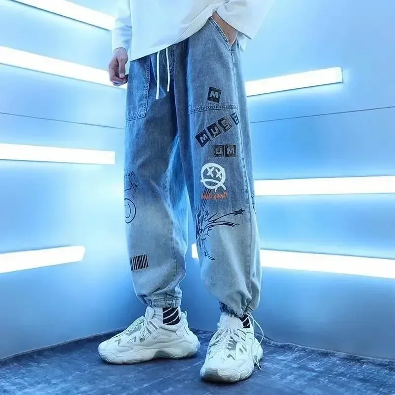 Hip Hop Oversized Cargo Pants Men's Jeans Casual Harajuku Trend Desigenr  Joggers Retro  Y2K Men Baggy Denim