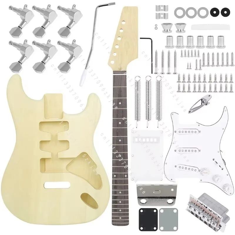DIY Electric Guitar Instrument Assembly Complete Set of Handmade Accessories ST 6 Strings Maple Wood Guitar Electric Guitar