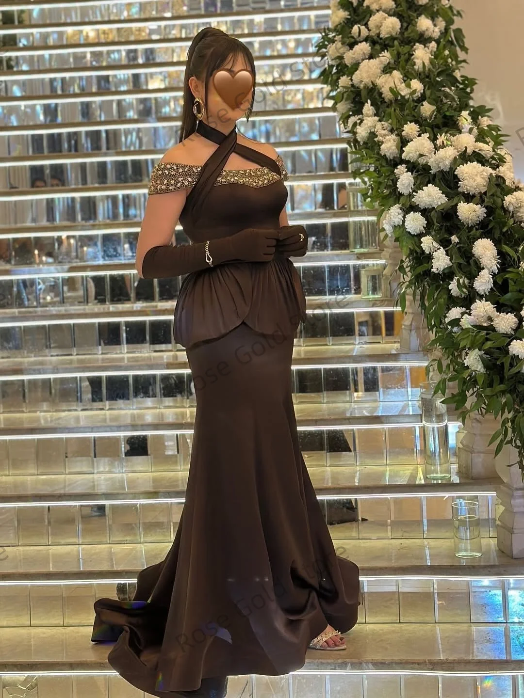 فساتين سهرة مثيرة بحورية البحر رسن فساتين حفلات مطرزة لملابس الحفلات مخصصة من الساتان العربي رداء السهرة سويب تراين #2