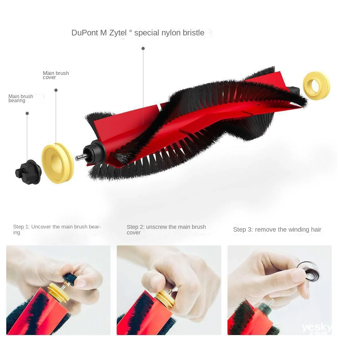 HEPA 필터 XiaoMi Roborock S50 S51 S55 S6 S6 용 메인 브러시 사이드 브러시 순수 액세서리 진공 청소기 부품 세척 가능