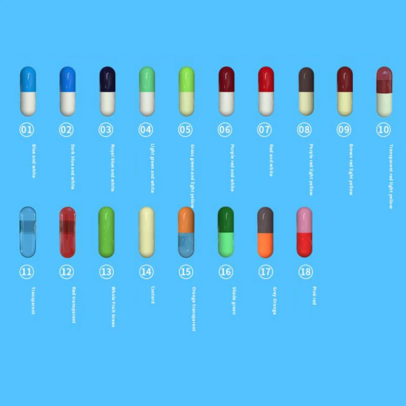 

1000Pcs 1# Empty Vacant Gelatin Capsule Size Gel Medicine Pill Vitamin Capsule/