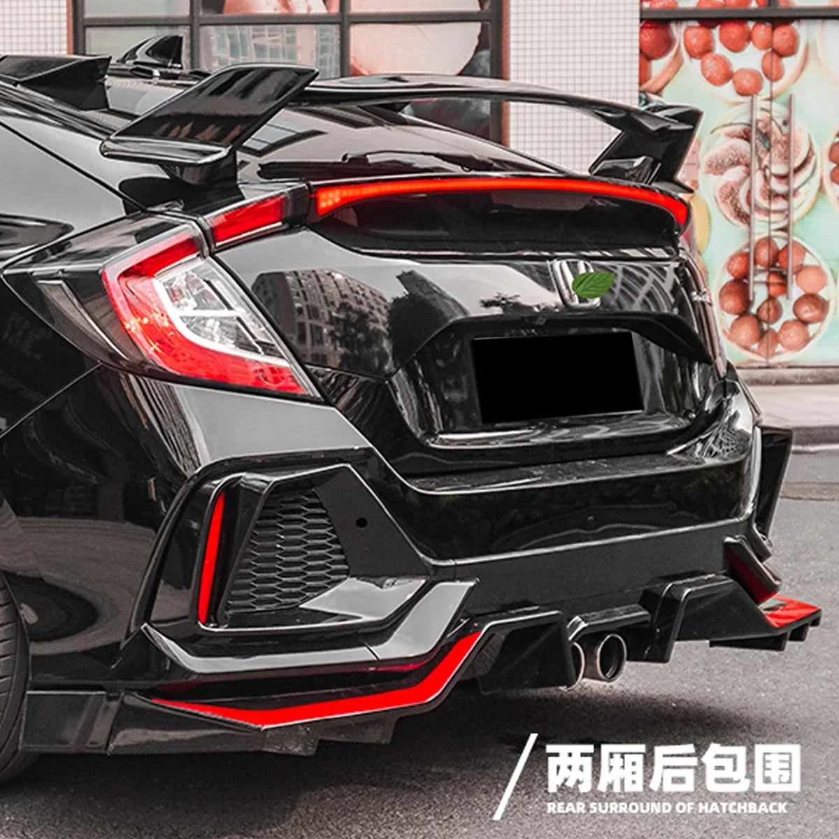 Car Retrofit Bodykit For Honda Hatchback Civic 2021Bumper Lip Rear Diffuser Spoiler Suitable Bumper Lip Rear Part Body Kit