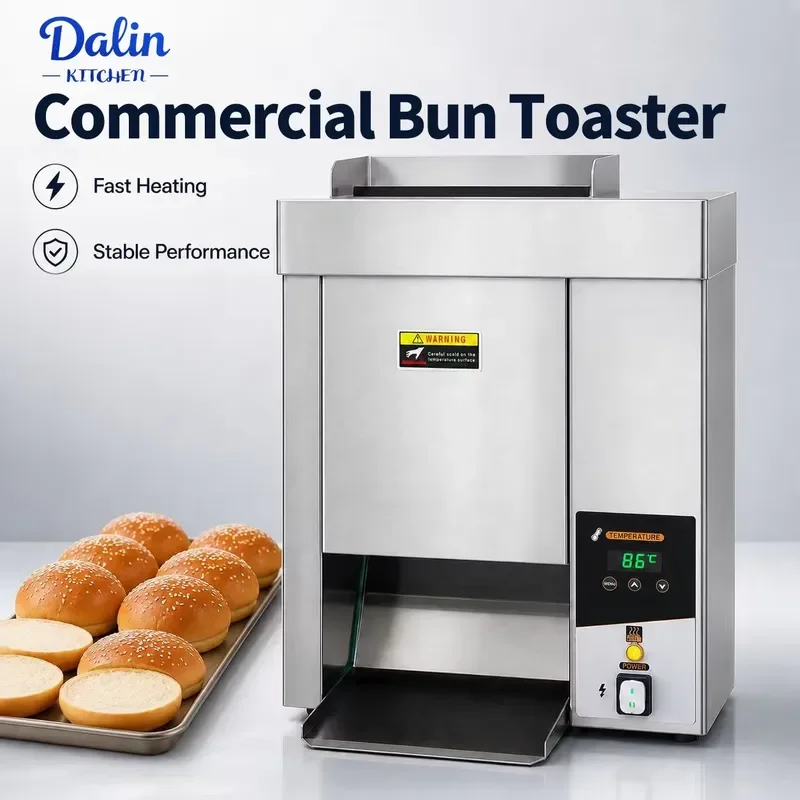 2026 Commercial Fast Food Restaurant Hamburger Bread Toaster Hot Dog Bun Conveyor Vertical Toaster for Sale