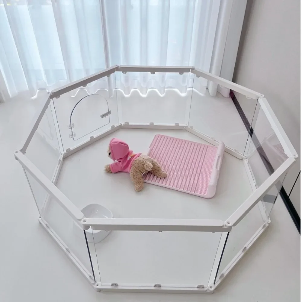 Durable and Sturdy Dog Fence Transparent Dog Playpen Barrier for Dogs with The Door