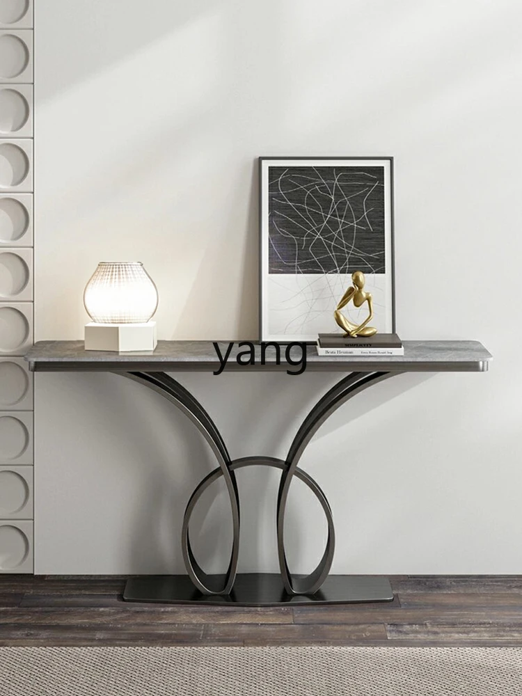 

LMAffordable роскошный стиль, стена для прихожей, длинный узкий стол, современный минималистичный каменный столик, ультраузкая перегородка, украшение