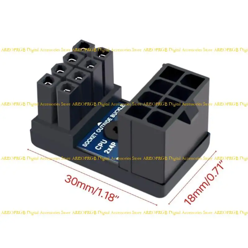 

1pc 180Degree Angled Power Adapter CPU Power Connector for Desktops Graphics Video Card CPU Power Adapter Mainboard CPU 8pin