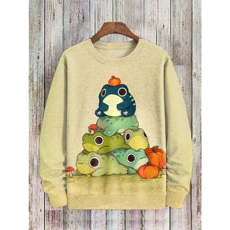 ثلاثية الأبعاد مطبوعة كول النينجا القط بلوزات للرجال النساء الضفدع الخريف الرجعية نمط كم طويل بلايز بلوزة كاجوال الجولة الرقبة هوديي