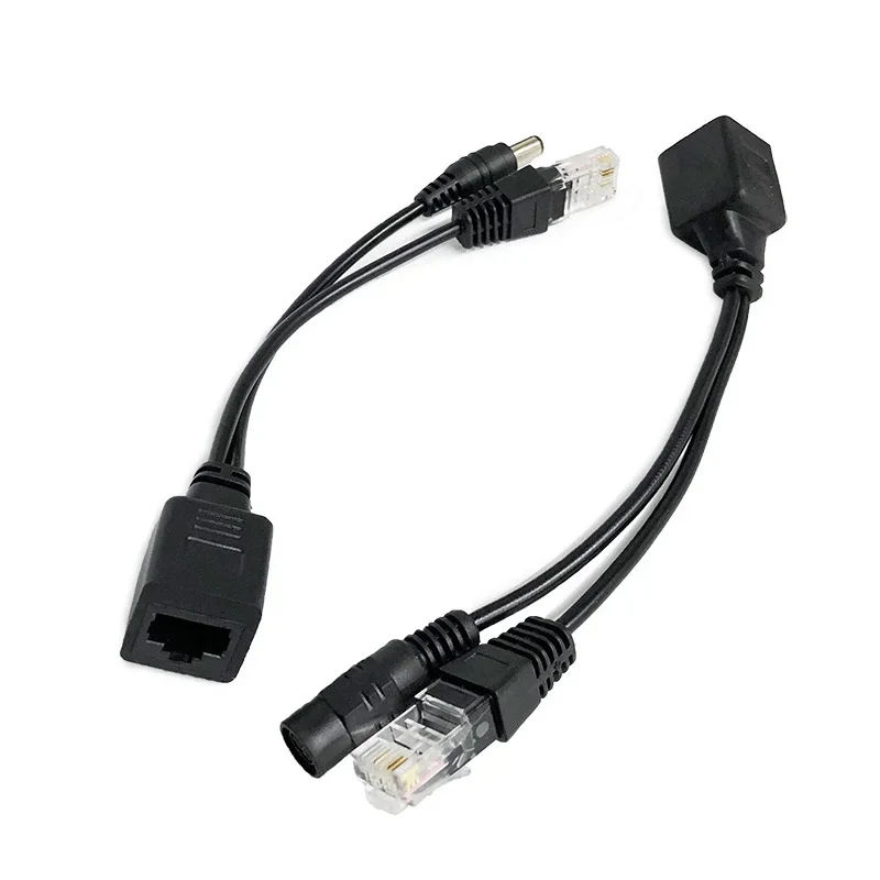 

Passive Power Over Ethernet Adapter Cable, POE Splitter, RJ45 Injector, Power Supply Module 12 - 48v, 1 pair For IP Camea