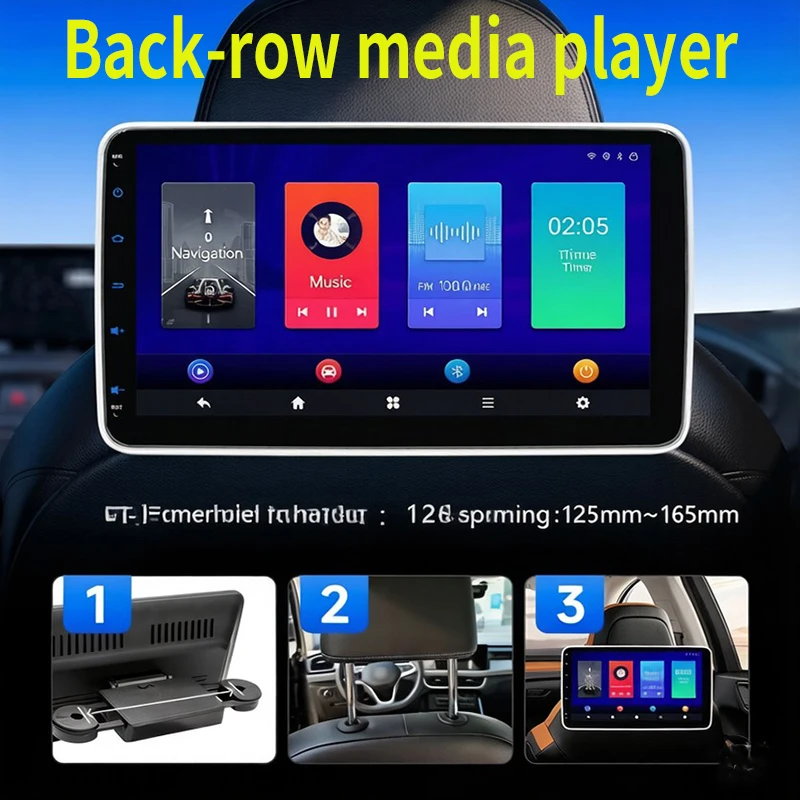 10inch Android 13 Car Headrest Monitor Wireless Carplay Android Auto Display IPS Tablet Touch Screen 2K HD For Car Rear Seat USB