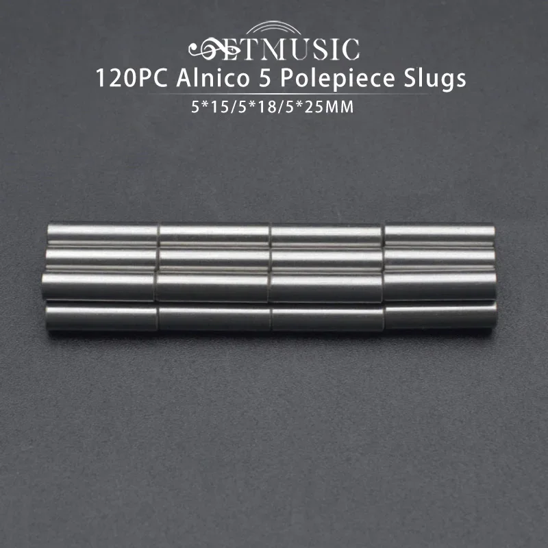 

120Pcs Guitar Humbucker Pickup magnetized Alnico 5 Polepiece Slug Pole Slug Magnet Slug Rods 25*5/18*5/15*5MM