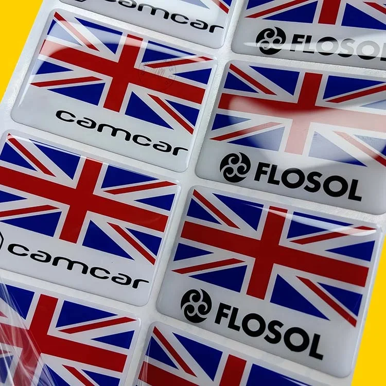 Custom logo High quality customized printing UV resistant resin stickers, Waterproof transparent dome labels, 3D epoxy stickers view 4