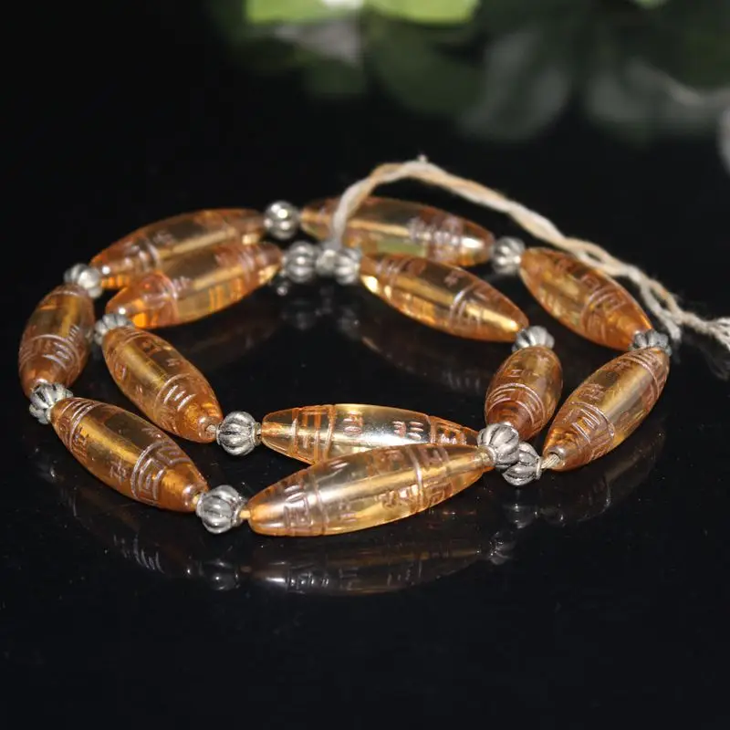 , , Characters, , Bead Chains, Old Glass Beads With Ancient Chara