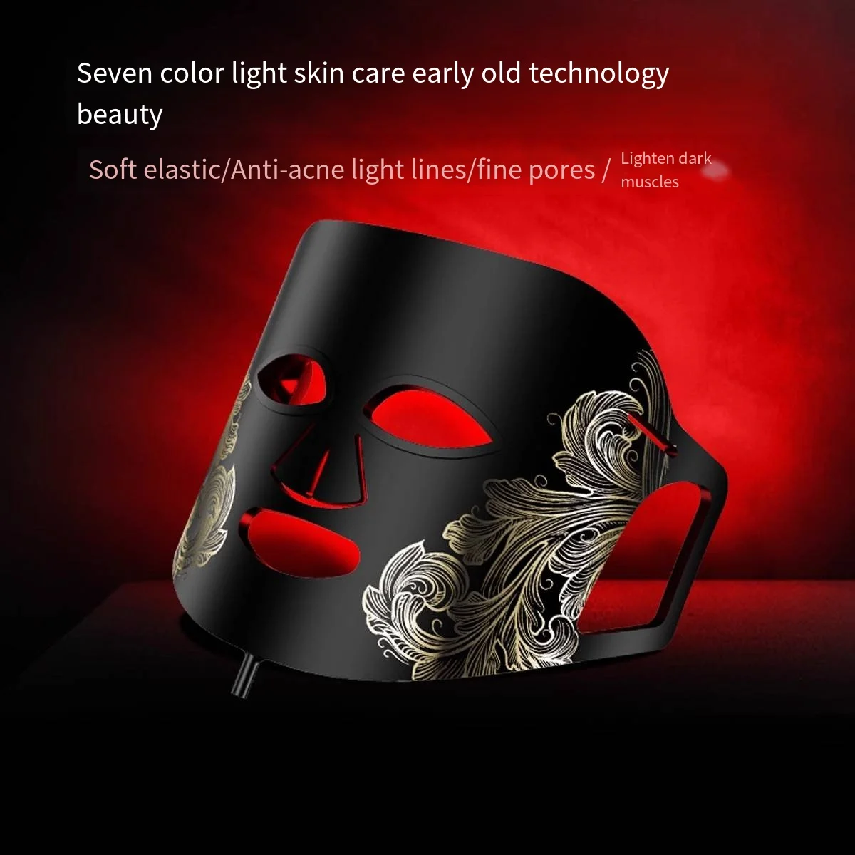 Máscara de beleza fóton de silicone led pele macia anti-rugas anti-envelhecimento brilho anti-acne usb eletrônico desbotamento linhas finas brilho