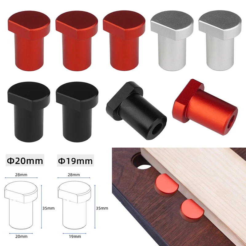 2~10PCS Aluminum Alloy Workbench Peg Brake Stops Clamp 19/20mm Workbench Dogs Woodworking Table Limit Block Workshop Stopper