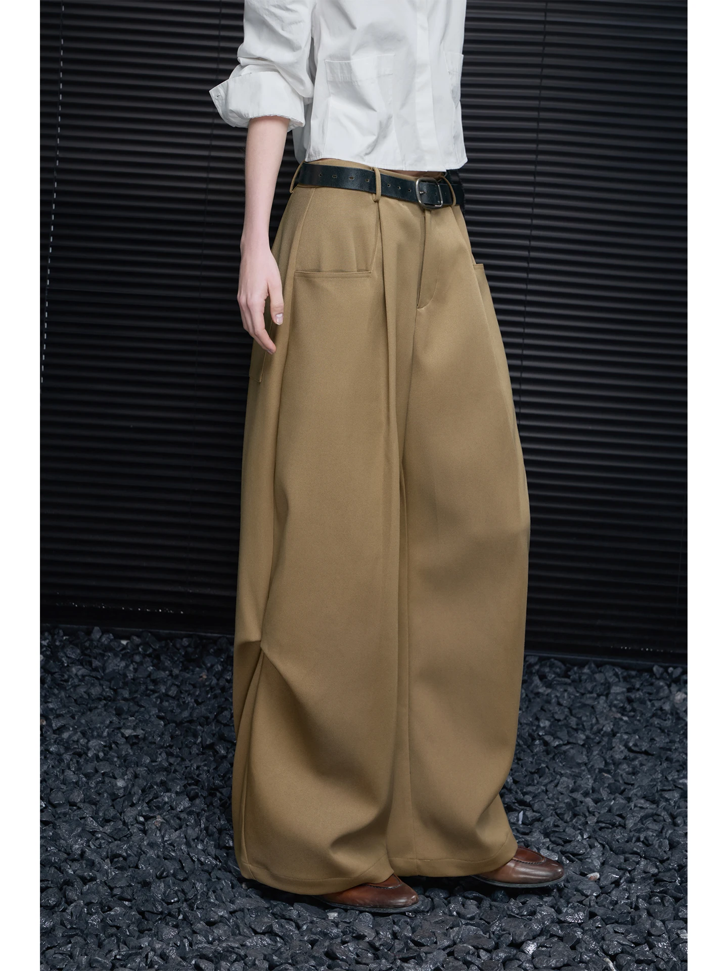 

Женские брюки-палаццо с высокой талией, свободные, струящиеся, универсальные, весенняя новинка, премиум-качество, повседневные, модные