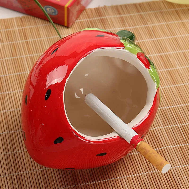 Home Ceramics Fruit Crafts Apple Ashtray Strawberry Living Room Decorations Watermelon European Creative Ashtray Party Gift