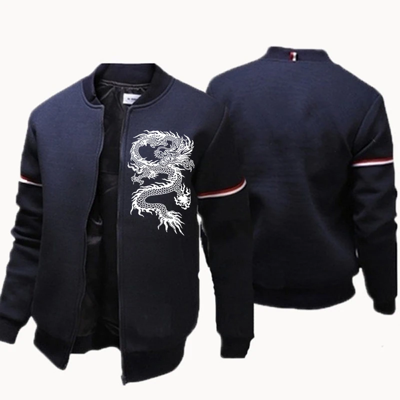 Fashion New Men's Jacket Coat Fashion Casual Print Long Sleeve Sweatshirt Men's Baseball Jacket Hatless Jacket