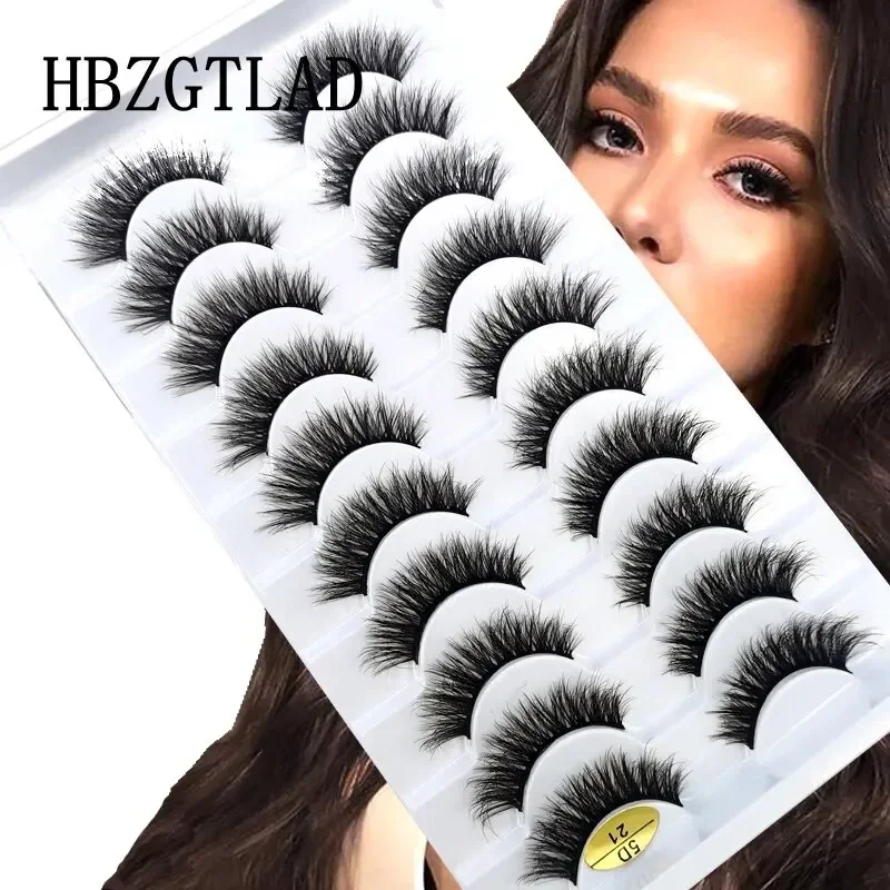 HBZGTLAD 10 Paar Wimpern, flauschige, weiche Nerzwimpern, 3D-Nerzwimpern, wiederverwendbare, flauschige falsche Wimpern, russische Wimpernverlängerungen