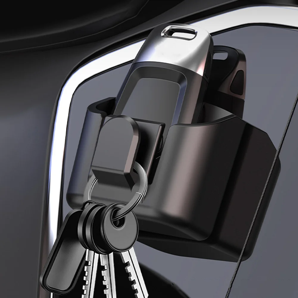 Multi-Functional Car Key Holder Clip Organizer Car Dashboard Key Storage Box Back Adhesive Mount Fit For Card Key Rack Storage