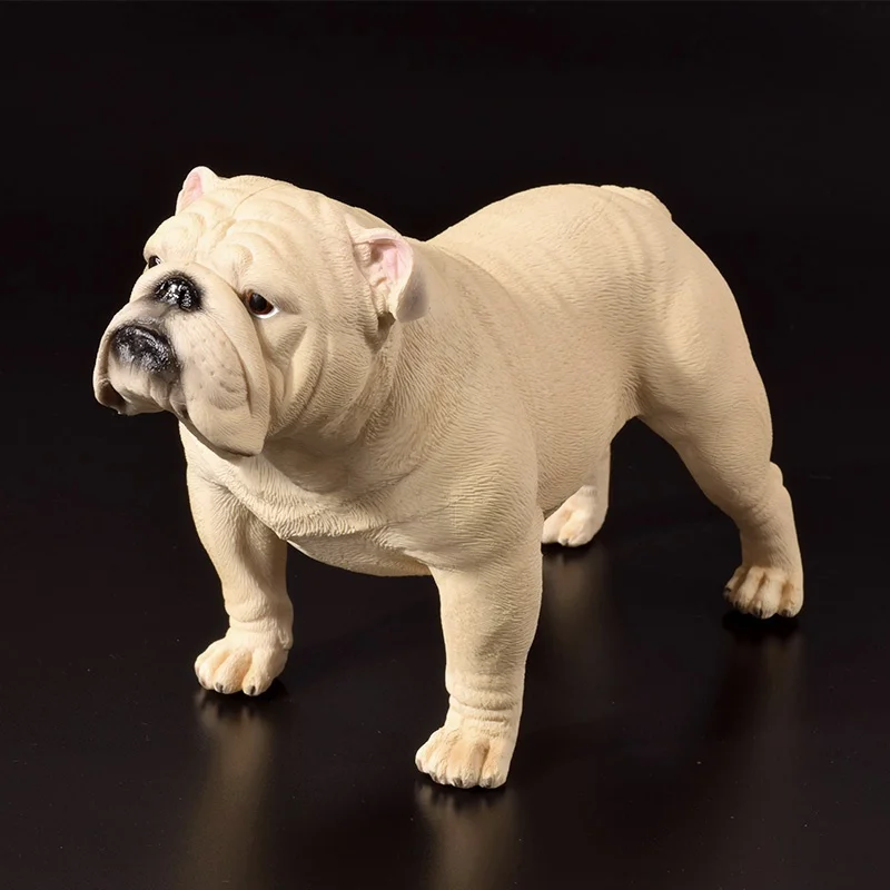 Fashion 1Pcs Beige/Brown British Bulldog Model French English Bulldog Resin Simulation Dog Sculpture Toy for Action Figure