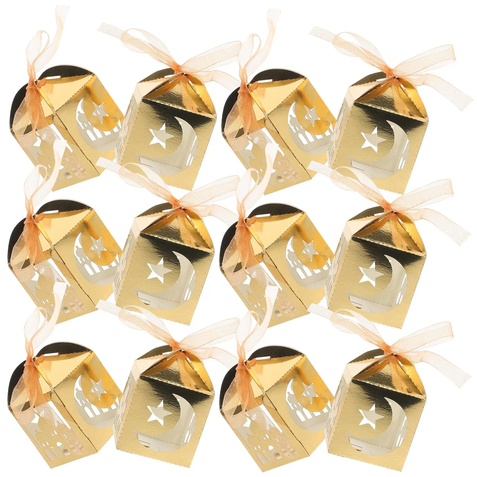 

50pcs Ribbon Candy Box Elegant Middle Eastern Style Party Favor Boxes Wedding Favors Star Shape Mini Packaging