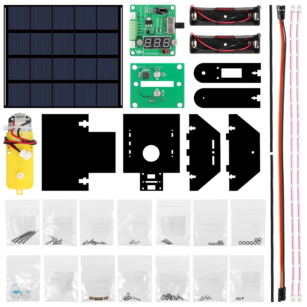 T hrebuny kit de robô de automação componente kit de painel de carregamento solar sem chassi para projetos de educação e fabricante arduino