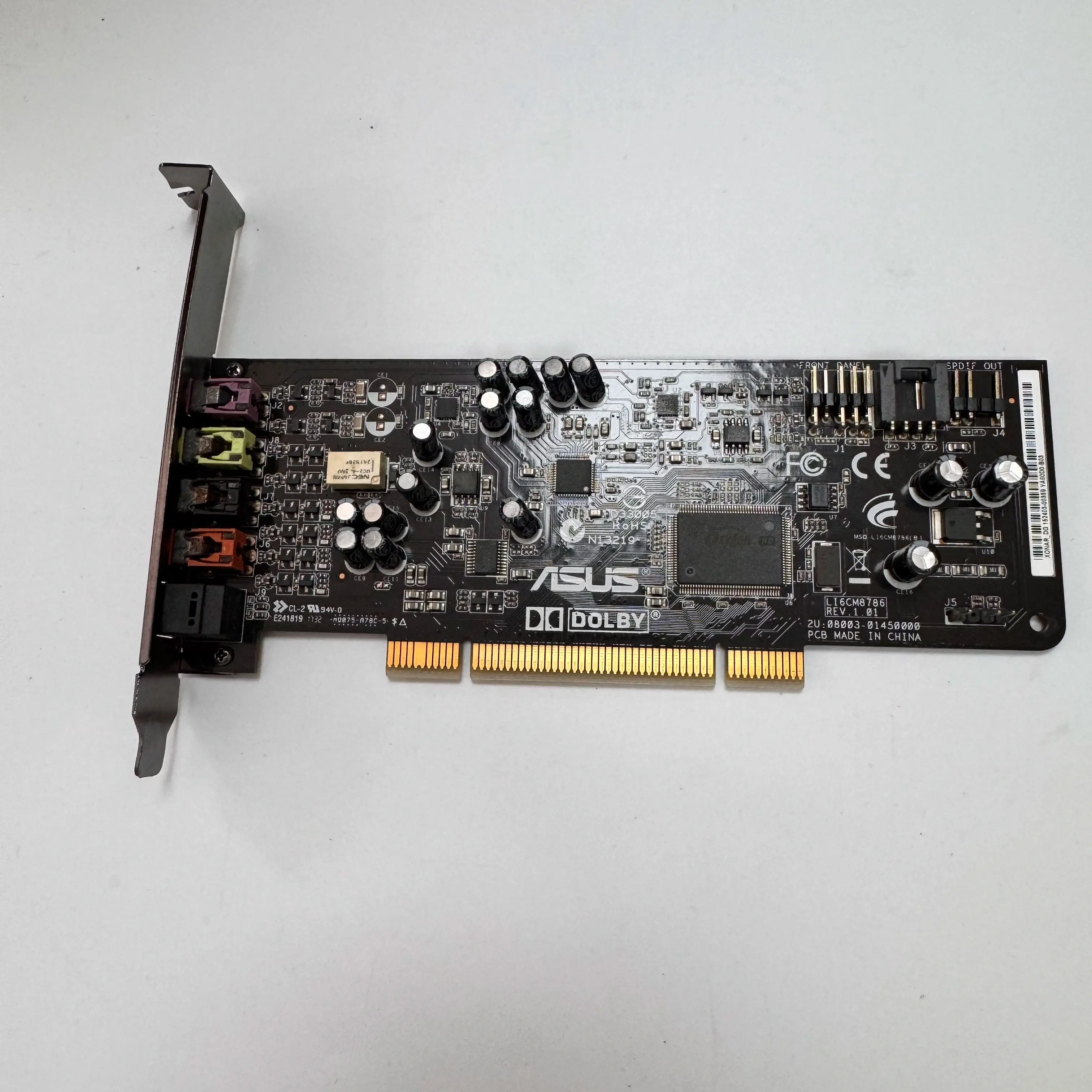 中古-xonar-dg-51-チャンネル-pci-インターフェース独立型サウンドカード-オーディオおよびビデオゲーム用デスクトップサウンドカード-dolby-認証