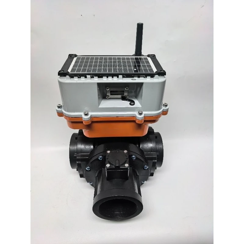 Solar powered stainless steel two-way butterfly valve with wireless control, high pressure 5000 PSI, DC/AC compatible