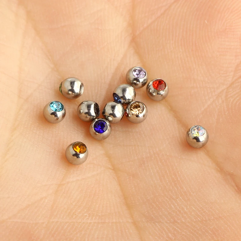 14G 16G Replacement Balls Externally Threaded Steel Balls Industrial Barbell Tongue Nipple Belly Button Piercing Rings Parts 3MM