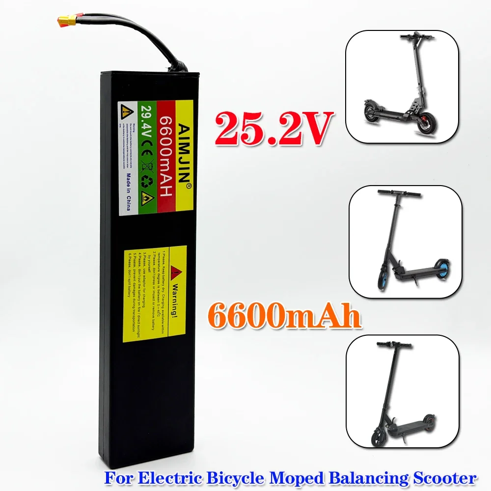 

7S2P 29,4 В 6000 мАч литий-ионный аккумулятор с BMS для электрического скутера 25,2 В + зарядное устройство