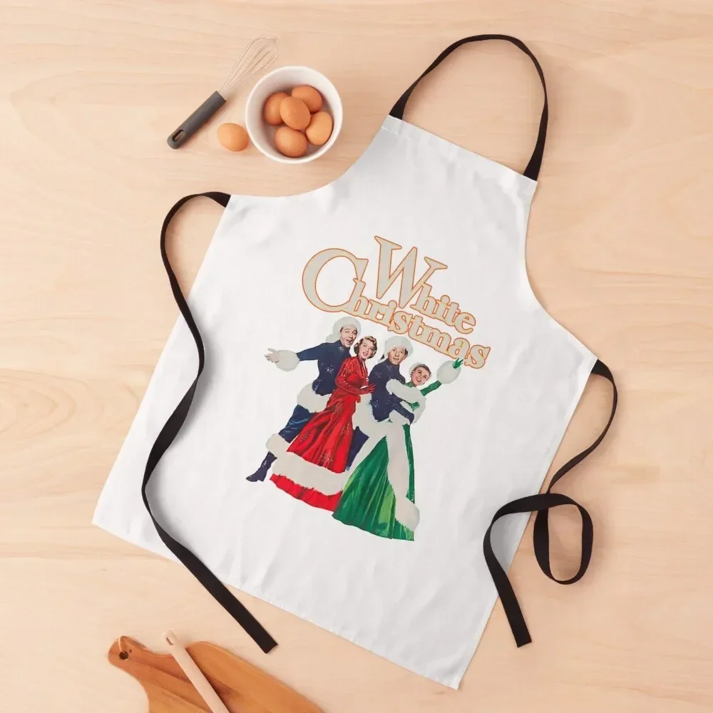 

White Christmas T-ShirtWhite Christmas 1954 Holiday Classic Movie Apron Women Kitchen Bib For Kitchen Apron