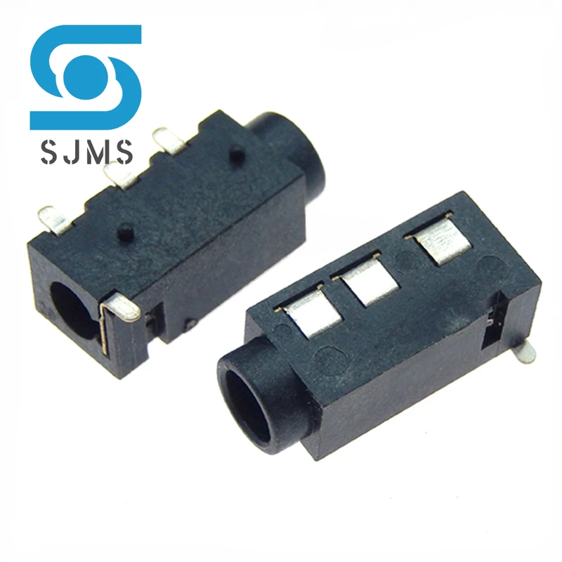 10Pcs PJ320A/D 4Pole TRRS 3.5 MM Audio Jack Connector Through Holes PCB Horizontal 4 Contact 4 Conductor Right Angle DIP SMD