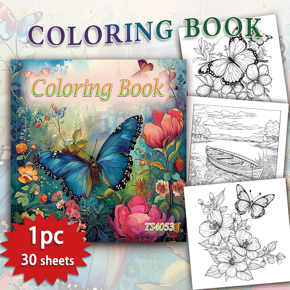 1pc,Teenagers coloring book,30 sheets different patterns 8.3x8.3''100gsm,is a Valentine's Day Easter Holiday Gift