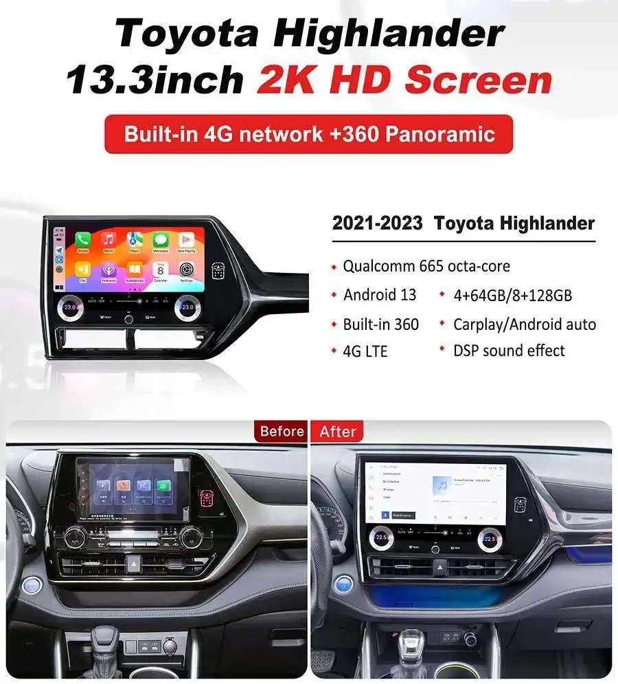 12.1'' Android VerticalScreen Car Radio Multimedia GPS Navi Video Playe For Toyota Land Cruiser LC100 Lexus LX470 Carplay 4G DSP