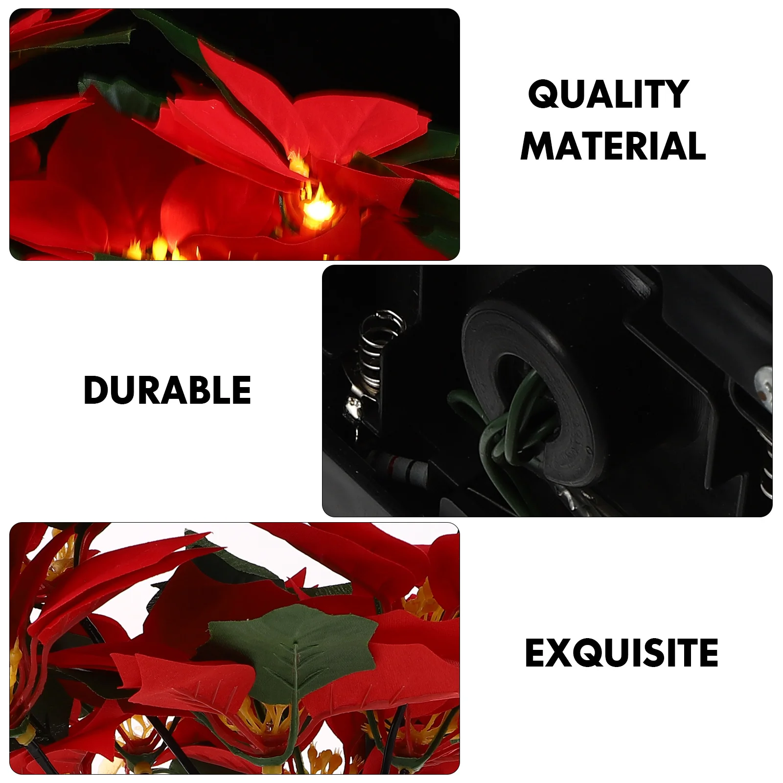 

1Pcs Christmas Style Poinsettia Light Decorative Xmas Light High-Quality Materials Easy to Use Party Atmosphere