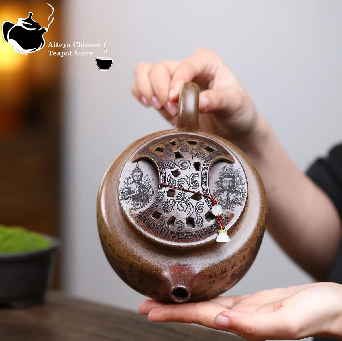 Yixing purple clay teapot raw ore, high temperature, cloud and mist, agarwood, mud cow, gaide bell, tea set, Chinese teapot