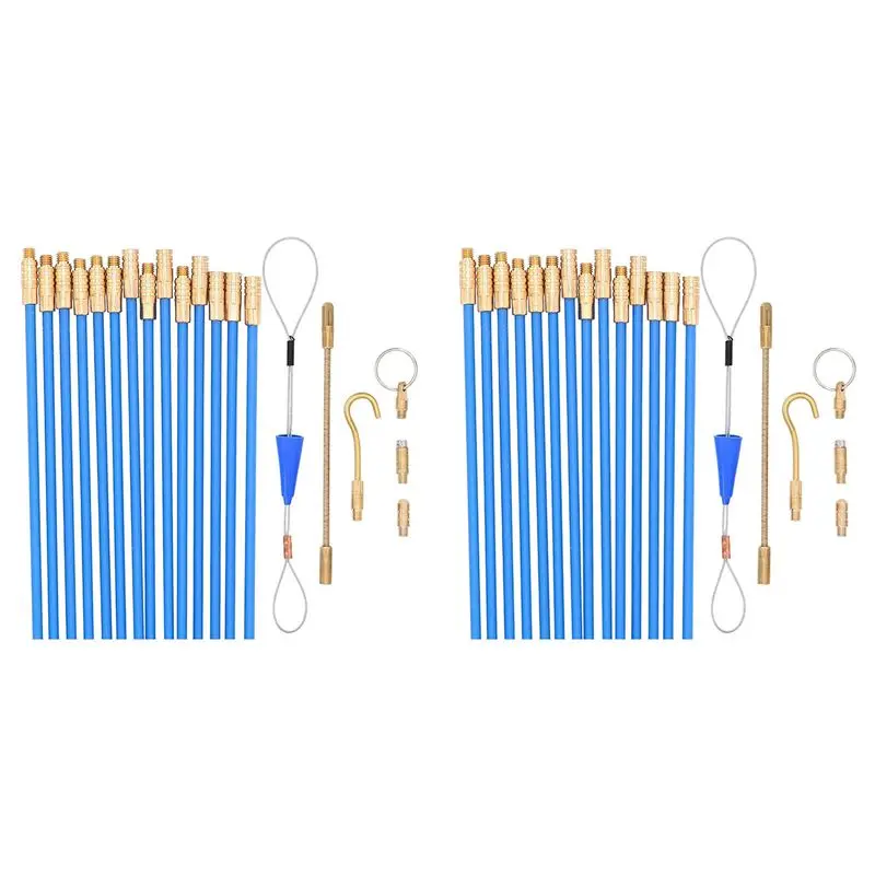 

Набор ABXF-2: 20-футовые стекловолоконные тросы для протяжки кабеля, комплект для протяжки электрических проводов с крюком и отверстиями