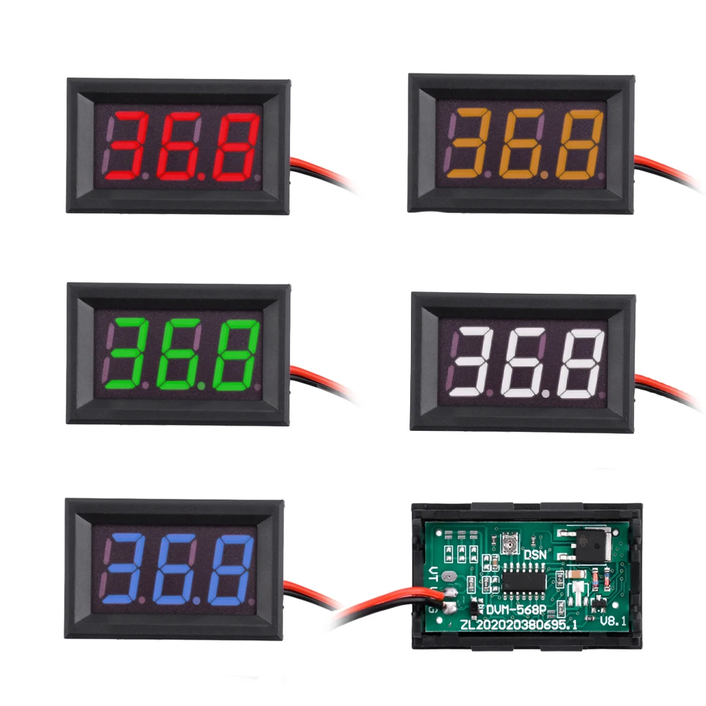 0.56″ Waterproof Digital Voltmeter DC5-120V LED Digital Voltmeter Voltage Panel Meter Voltage Monitor Tester For Motorcycle Car