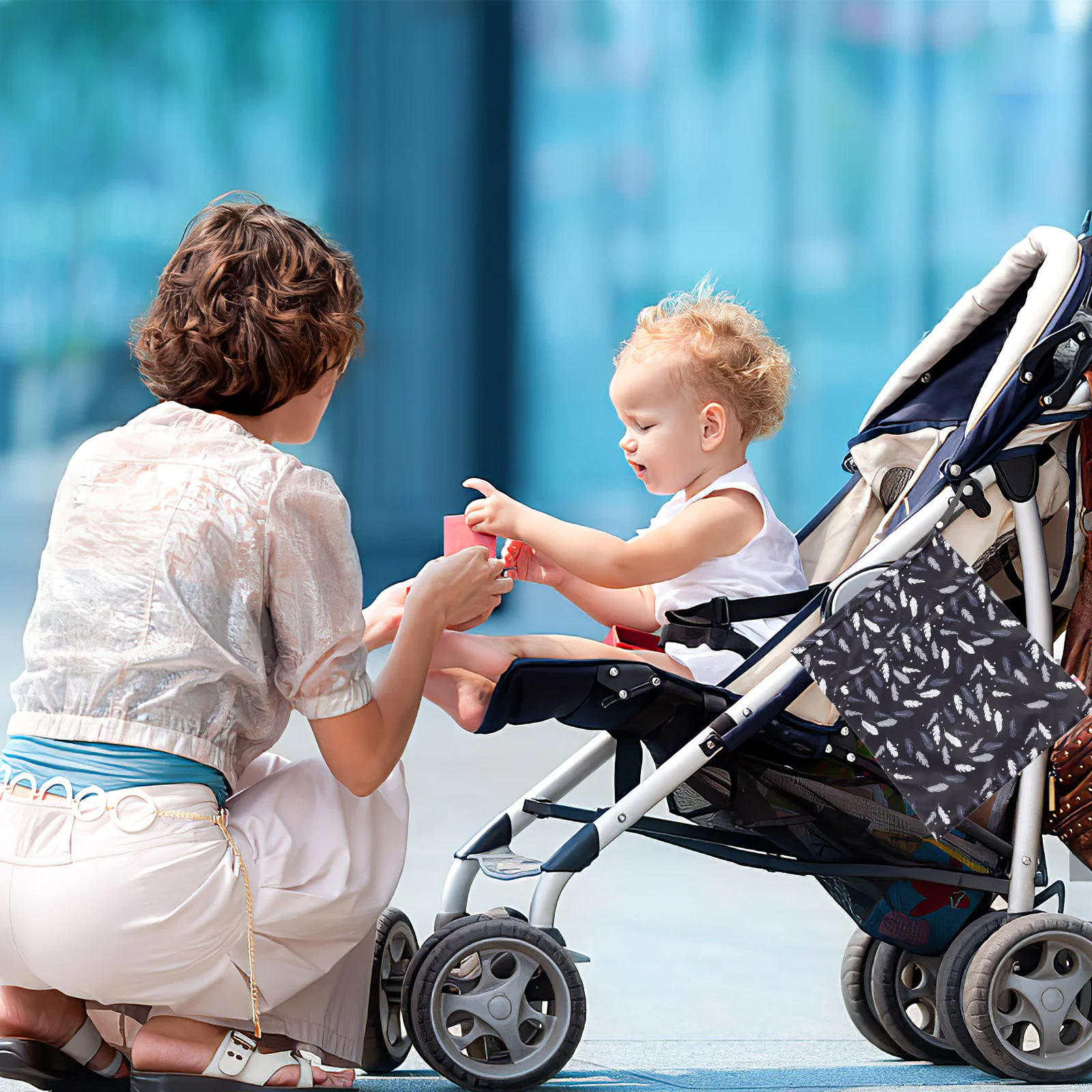 Wasserdichte Wickeltasche, langlebig, große Kapazität, Aufbewahrungstasche, Reißverschluss-Griff-Design für Zuhause, Reisen, Camping, Picknick