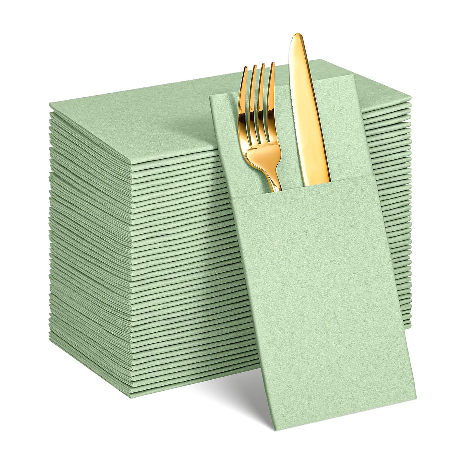 JINYUDOME Avocado Green Soft Napkin Disposable,Paper Napkins 15.75x15.75in,Linen Feel Napkin for Dinner Party Wedding Events