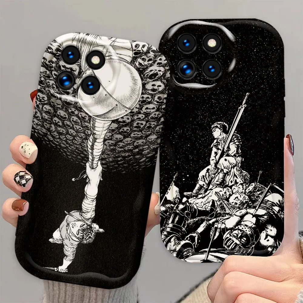 Berserk Guts Badass Anime Cream White Curve Mobile Phone Case For XIAOMI POCO M6 F6 X6 X5 M4 X4 F4 X3 GT NFC M3 G3 PRO 5G