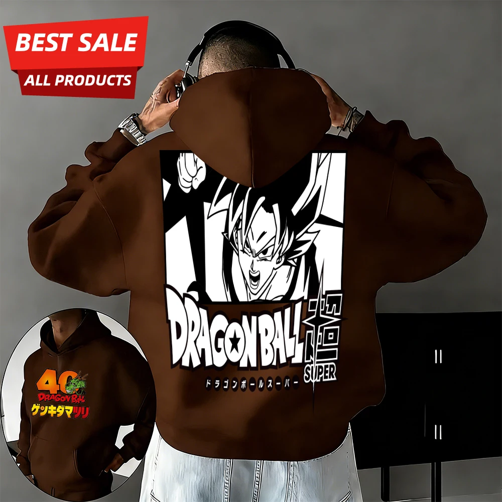 

2026 New Autumn/winter Dragon Ball 40th Anniversary Divine Dragon100% Cotton Printed Anime Hoodie Extra Size Streetwear Unisex