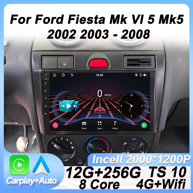 

Stereo Head Unit Android For Ford Fiesta Mk VI 5 Mk5 2002 2003 - 2008 GPS Navigation Intelligent System Carplay 8 Core RDS 5G