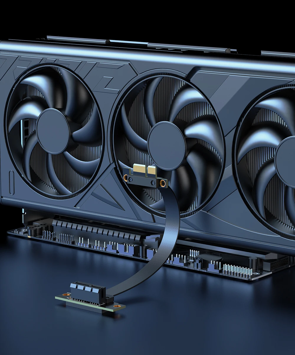 JEYI PCIe 3.0/4.0 X1 Riser-Kabel, 90 ° Rechtwinkliges PCI Express X1-Verlängerungskabel für PCIe-WLAN-Karte, M.2-Adapter, USB-PCIe-Karte – Detail 8