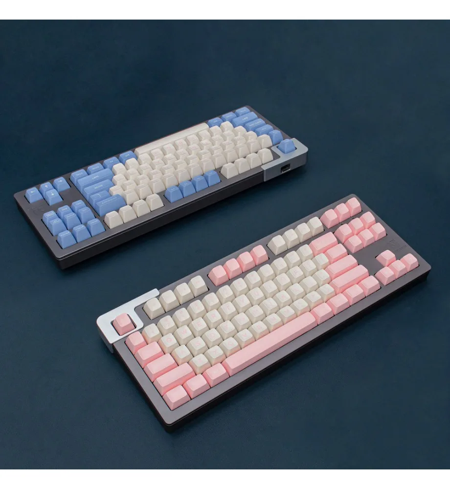 Full set of 237 keys two-color molding for mechanical keyboard 75/98 keycaps bubble blue pink SA height