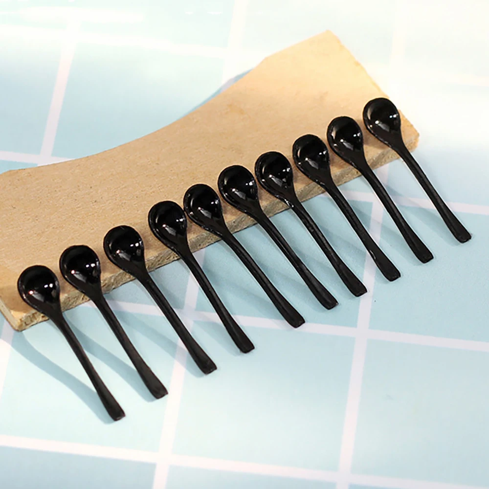 10Pcs 1/12 Dollhouse Accessories Miniatures Mini Soup Spoon Model Toy for Doll House Decoration ob11