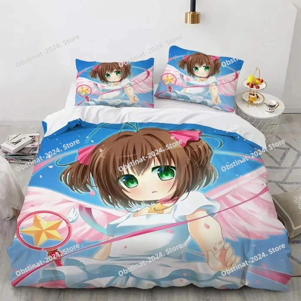 

3D Print Anime Cardcaptor Sakura Bedding Set Boys Girls Twin Queen King Size Duvet Cover Pillowcase Bed boys Adult Bedroom