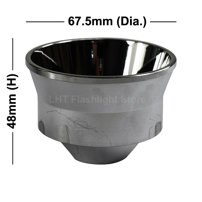 67.5mm (D) x 48mm (H) aluminiowa latarka odblaskowa DIY