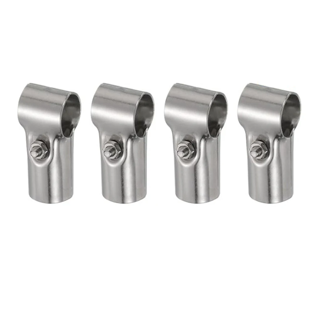 4pcs T Pipe Clamps Stainless Steel T Pipe Connectors Tee Chain Link Fence End Rails Clamps Round Tube Connectors Hardware Access