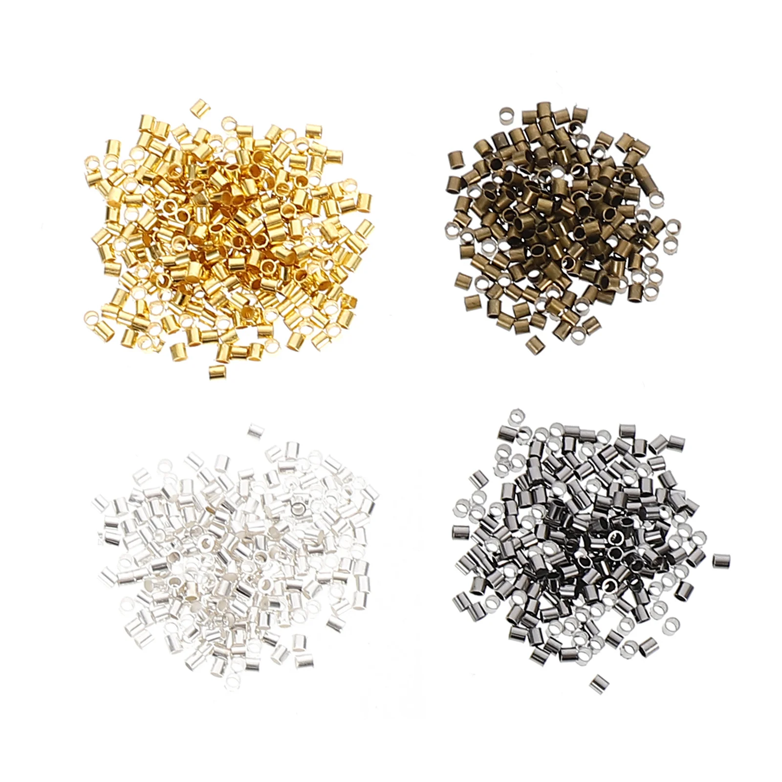 

2000Pcs DIY Copper Crimping Tube Beads Loose Beads Jewelry Making Craft Supplies for Bracelets Necklaces DIY Craft Loose Beads,